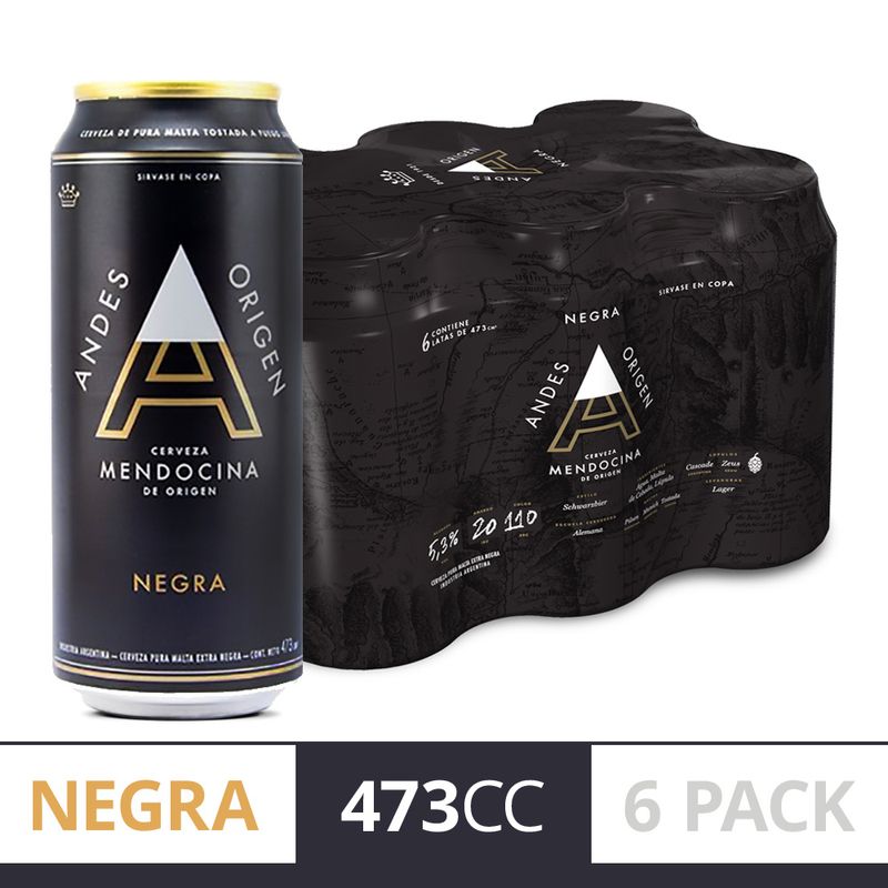 Andes Origen Cerveza Negra, 473 ml