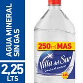 AGUA MINERAL VILLA DEL SUR SIN GAS X 2,25 L.