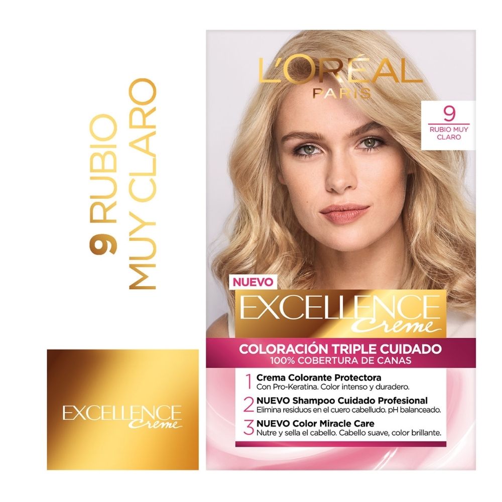 KIT DE COLORACI N EXCELLENCE TONO 9 X U.