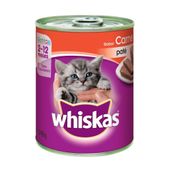 ALIMENTO PARA GATOS WHISKAS GATITO LATA SABOR CARNE 340 GR