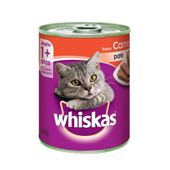 ALIMENTO PARA GATOS WHISKAS ADULTO LATA SABOR SABOR CARNE 340 GR