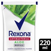 JABON LIQUIDO REXONA ANTIBACTERIAL ALOE REFILL X 220 Ml