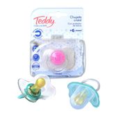 CHUPETE TEDDY CRISTAL TRANSPARENTE TETINA LATEX X 1 U