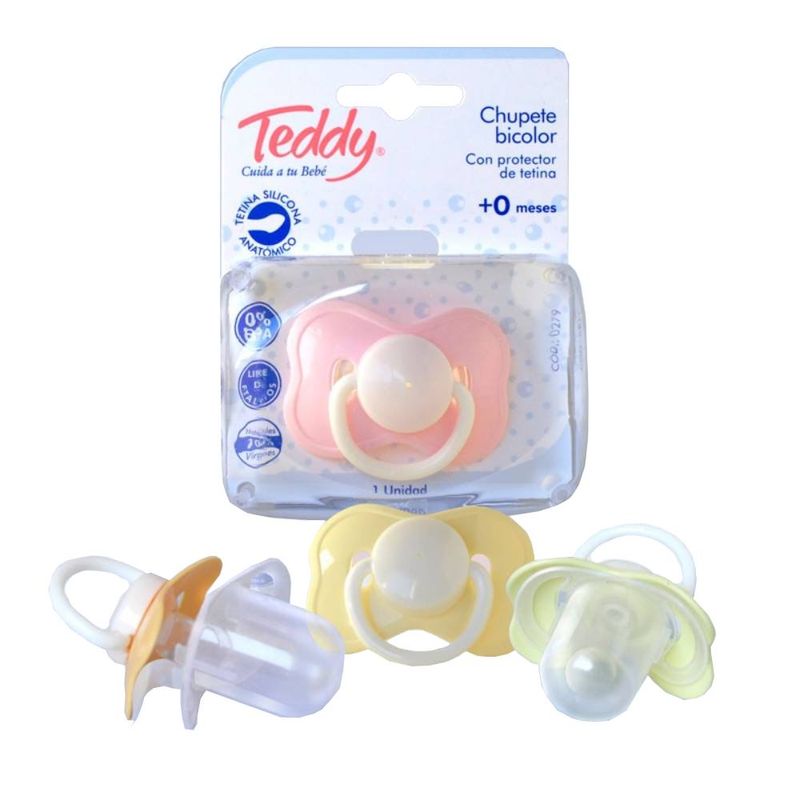 Chupete reciÃ©n nacido con tetina de silicona - Teddy Cuida tu Bebé