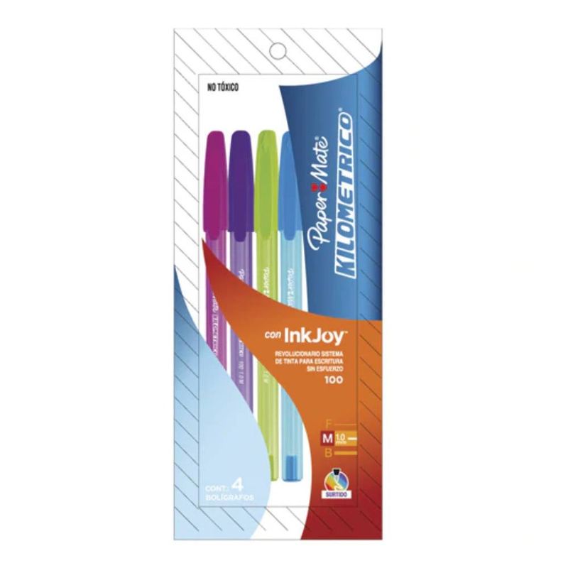 BOLIGARFOS-PAPER-MATE-KILOMETRICO-COLORES-X-4-U-1-26476