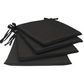 Almohadon para silla 40cmx40cm con  tiras para atar color negro