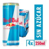 RED BULL SUGAR FREE 4X250ML