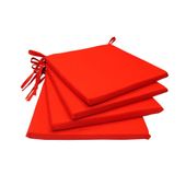 Almohadon para silla 40cmx40cm con tiras para atar color rojo
