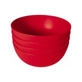 BOWL GRANDE - 1,1L   SET CON 4 PIEZAS - ROJO