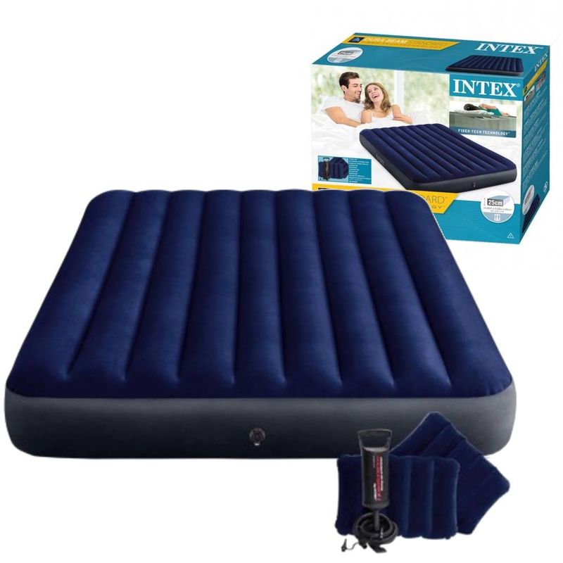 Colchón inflable 2 plazas e hinchador Fiber-Tech Downy Intex