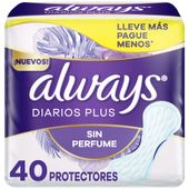 ALWAYS LINERS PLUS SIN PERFUM