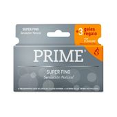 PRESERVATIVOS PRIME SUPER FINO X 6 U + 3 GELES