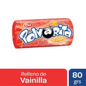 GALLETAS POLVORITA VAINILLA RELLENO VAINILLA X 80 Gr