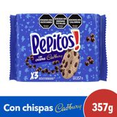 Galletitas Pepitos con Chips de Chocolate 357g Pack x 3 unidades de 119g