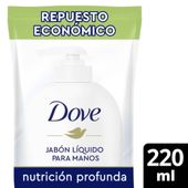 JABON LIQUIDO PARA MANOS DOVE NUTRICION PROFUNDA REPUESTO X 220 Ml