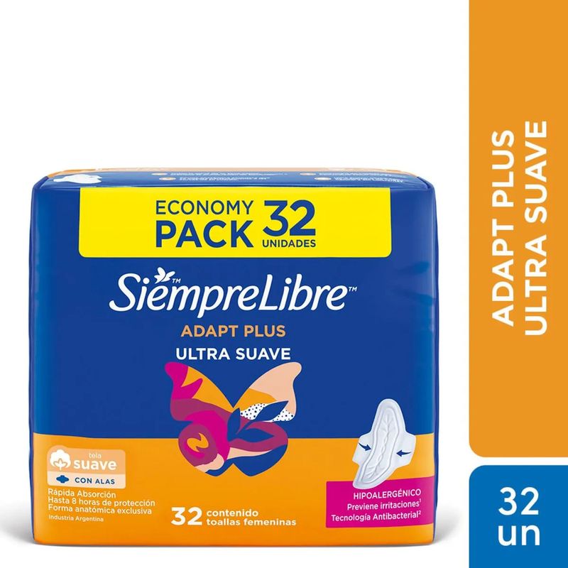 TOALLITA-FEMENINA-SIEMPRE-LIBRE-ADAPT-PLUS-ULTRA-SUAVE-CON-ALAS-X-32-U-1-50723