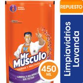 Limpiador Líquido Vidrios y Multiusos Mr Músculo Lavanda Repuesto 450ml