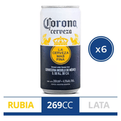 CERVEZA CORONA SIX PACK X 269 ML