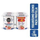 Yogur Cremix frutilla Pack X4 Yogurisimo 120gr