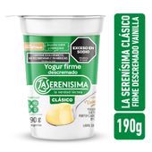 Yogur firme descremado vainilla La Serenísima Clásico 190gr