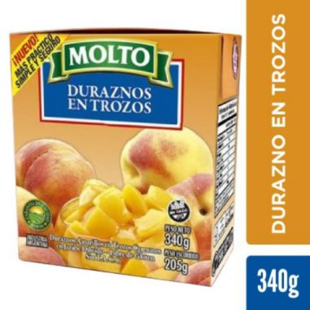 DURAZNOS EN TROZOS MOLTO X 340 GR