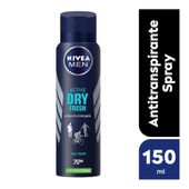 DESODORANTE AEROSOL NIVEA ACTIVE MEN DRY FRESH X 150 ML