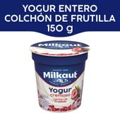 YOGUR ENTERO MILKAUT CON FRUTILLA EN TROZOS X 150 GR