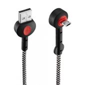 CABLE REDONDO MICRO USB - NEGRO/ROJO.