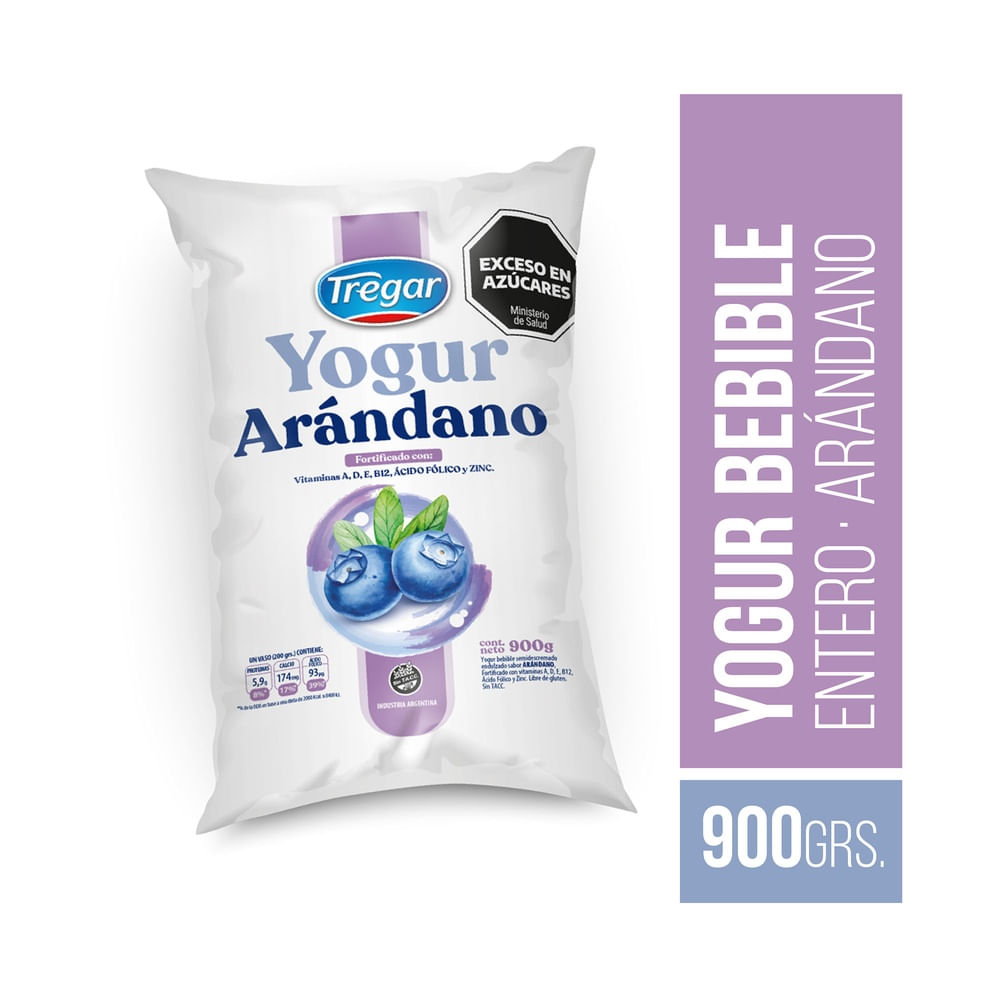 YOGUR BEBIBLE ENTERO TREGAR DE ARÁNDANO 900 G.