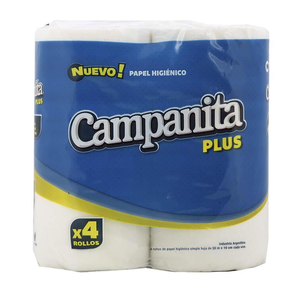 Papel Higienico X4 Rollo 30 M2 Campanita Paquete 12 M2