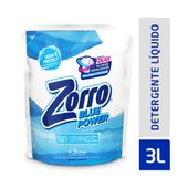 DETERGENTE LIQUIDO ZORRO BLUE POWER DOY PACK X 3L