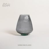 JARRON DE VIDRIO RAYAS COBALT