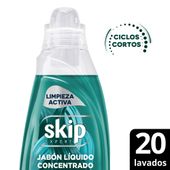 Jabón Líquido Concentrado SKIP para Ciclo Corto Limpieza Activa Botella 800 ml