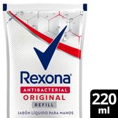 Jabón Liquido  REXONA  Antibacterial Original Recarga Económica 220 ml