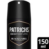 Desodorante  PATRICHS  Black Label en Aerosol 150 ml